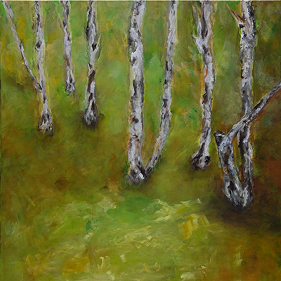 Betula III, 2022/23 Acryl auf Leinwand, 100x120cm