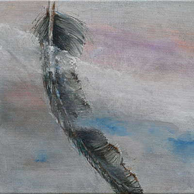 Feather II, 2023/24, acrylic on canvas, 23.6 x 19.6 inch