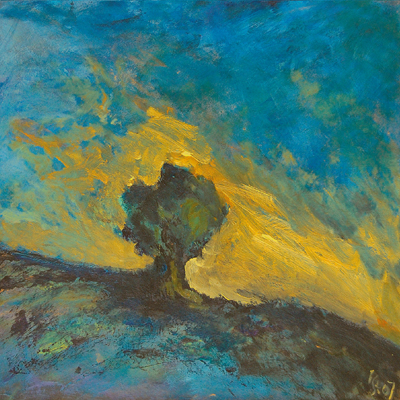 evening mood, 2007, oil on paper, 36x36cm