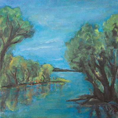 meadow landscape, 2004, oil on canvas, 40x40cm