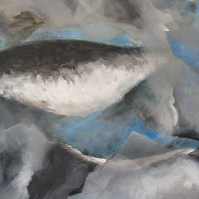 Wolkenfisch, 2011, Mischtechnik auf Leinwand, 60x80cm
