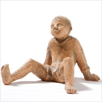 boy, terracotta, 21x18x14cm (left side)