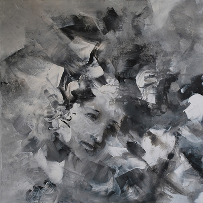 Abstract II - faces VIII, 2017, acrylic on canvas, 60x70cm